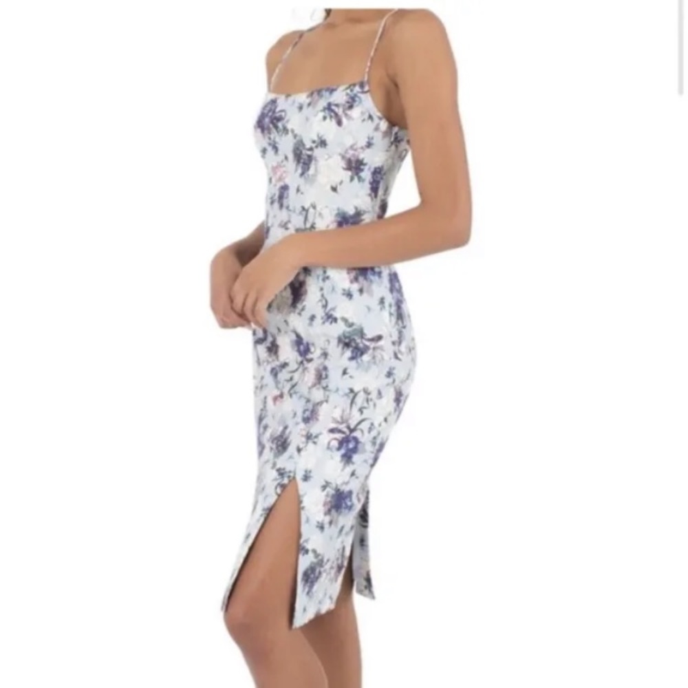 Black Halo Robinson Dress Agapanthus floral midi dress size 4